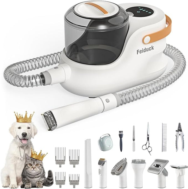 Feiduck Dog Grooming Kit Pet Grooming Vacuum Suction 2.5L Large - Scratch & Dent