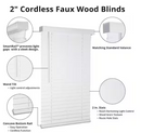 HOME DECORATORS COLLECTION WHITE CORDLESS FAUX WOOD BLINDS - WHITE - Like New