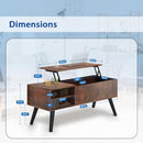 Lifetime Home Lift Top Coffee Table Hidden Compartment B0CFJYGPJQ (Rustic Brown) - Like New