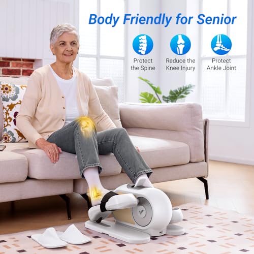 MERACH UNDER DESK ELLIPTICAL ELLIPSE LEG EXERCISER REMOTE CONTROL - WHITE - Like New