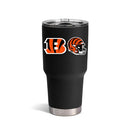 THE MEMORY COMPANY 30OZ TUMBLER WITH BOTTLE OPENER BOTTOM - BENGALS/BLACK - Like New