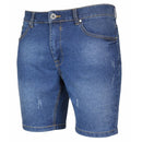 GALAXY BY HARVIC BLU ROCK DEMIN MEN’S JEAN SHORTS - SIZE: MEN 34 - MEDIUM BLUE - Brand New