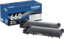 Brother Genuine High-Yield Toner Cartridge Twin Pack 2Pack TN6602PK - Black Like New