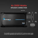 PYLE 14” CLASS AB MOSFET AMPLIFIER - 4 CHANNEL 2000 WATTS - BLACK - Like New
