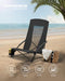 SONGMICS SET OF 2 PORTABLE BEACH CHAIRS ADULTS MAX LOAD 330 LB EACH BLACK- BLACK - Like New