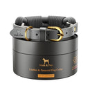 NOAH & PAW DOG COLLAR FOR MEDIUM DOGS, GENUINE LEATHER WITH PARACORD - GREY - Like New