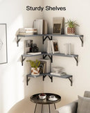 AMADA HOMEFURNISHING WALL SHELVES SET OF 6 RUSTIC FARMHOUSE WOOD FLOATING - Like New