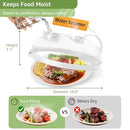 MICROWAVE SPLATTER COVER WITH WATER STEAMER FOR FOOD 10" WAVE-WHITE - Like New
