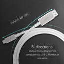 Moshi 5' USB Type C-to-DisplayPort Cable 99MO084102 - White - Brand New