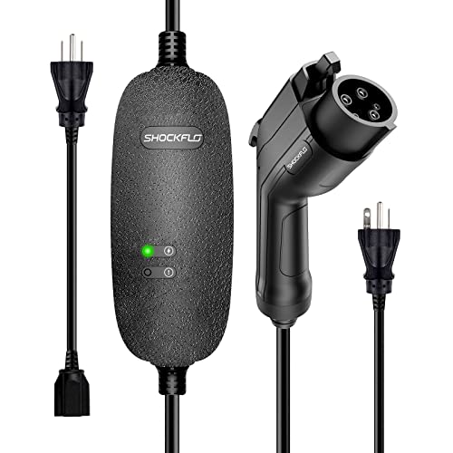 SHOCKFLO LEVEL 1-2 EV CHARGER, 16 AMP 110-240V 21FT, CG01-16A - BLACK Like New