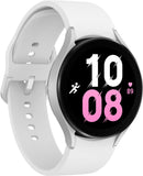 Samsung Galaxy Watch 5 44mm Bluetooth GPS White Band SM-R910NZSCXAA - Silver - Like New