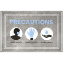 39845288102400036 APACHE MILLS FASHIONABLE DELUXE "PRECAUTIONS" MAT- GRAY - Brand New