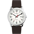 Timex TW2Y126009J Men's Easy Reader Classic 38mm Watch Brown Strap White Dial - Like New