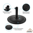 CASAINC 22LBS HEAVY DUTY OUTDOOR PATIO MARKET UMBRELLA BASE - BLACK - Like New