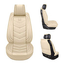 OASIS AUTO Seat Covers Accessories Full Set Premium Nappa Leather (OS-003 Tan) - Brand New