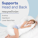 RESTOROLOGY PREGNANCY PILLOW 60 INCH C-SHAPED MATERNITY - WHITE - Like New