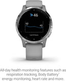 Garmin Vivoactive 4S Smaller-Sized GPS Smartwatch 010-02172-01 - Silver/Gray Like New