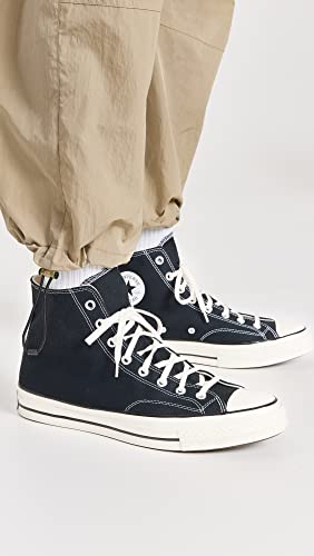 162050C CONVERSE MEN'S CHUCK 70 HI BLACK/EGRET SIZE 8.5 - Like New