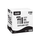 Deluxe Cutlery Kit (White 250 Sets) Soup Spoon Medium Weight Soup Spoon Napkin - Brand New