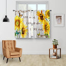 Aimego Sunflower Country Floral Kitchen Curtains - Rustic Vintage Flowers - Like New