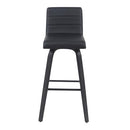 ARMEN LIVING VIENNA MODERN SWIVEL 30" BAR HEIGHT BARSTOOL BLACK FAUX LEATHER - Like New