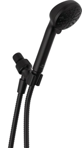 DELTA FAUCET 4-SETTING HANDHELD SHOWER HEAD, BLACK - MATTE BLACK - Like New