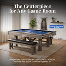 HATHAWAY LOGAN 7FT POOL TABLE COMBO SET WITH BENCHES - RUSTIC GRAY/BARNWOOD - Like New