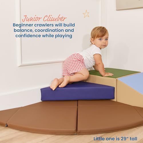 ECR4KIDS SoftZone Junior Adventurer's Summit Ramp, Corner Climber, Earthtone - Like New