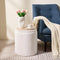 Round Boucle Upholstered Ottoman with Storage Set of 2 Vanity Stool Foot Rest - Like New