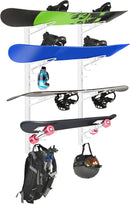 DELTA CYCLE - 4-TIER SNOWBOARD WALL MOUNT RACK - WHITE Like New