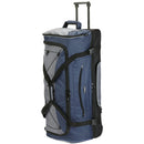 TRAVELERS CLUB 36" 2-SECTION DROP-BOTTOM ROLLING DUFFEL. - NAVY/BLACK - Like New