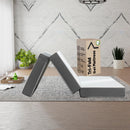 MAYTON, 3-INCH TRI-FOLDING GEL MEMORY FOAM PORTABLE FLOOR MATTRESS - WHITE - Like New