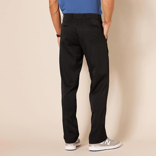 AMAZON ESSENTIALS MEN'S CLASSIC FIT STRETCH GOLF PANTS - SIZE 30WX34L - BLACK - Brand New
