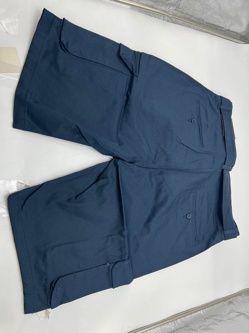 BLUE ICE MEN'S SLIM FIT STRETCH BELTED CARGO SHORTS - SIZE: MEN 34 - NAVY - Brand New