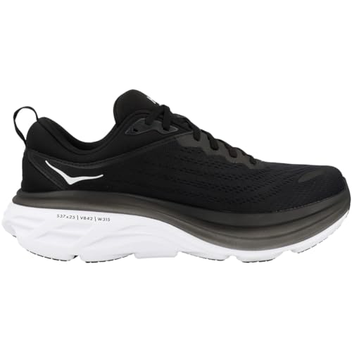 HOKA 1127953 MEN'S BONDI 8 SHOES - SIZE 10.5 EXTRA WIDE - BLACK/BLACK Like New