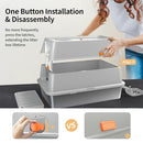 Eosarcu Stainless Steel Cat Litter Box Removable Lid, Easy Cleaning - Grey - Like New