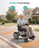WALKFEEL 30 MILES RANGE ELECTRIC WHEELCHAIRS 500W ALL TERRAIN MOBILITY - BLACK - Like New