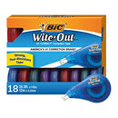 BIC Wite-Out EZ Correct Correction Tape Tear-Resistant No Dry Time 18 Pack White - Brand New