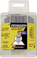 ALLWAY DSP100 3-NOTCH UTILITY KNIFE BLADES WITH DISPENSER SHARP POINT 100 PACK - Like New