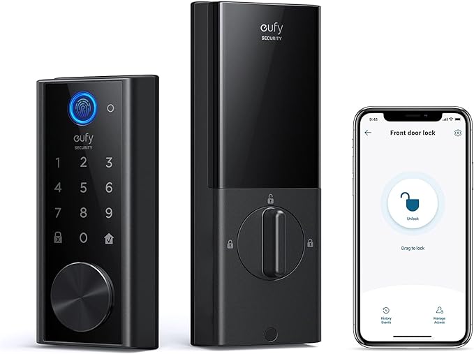 eufy Security S230 Smart Door Lock Touch & Wi-Fi Fingerprint Scanner - Black - Like New
