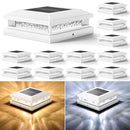 BOSCEOS SOLAR POST LIGHTS OUTDOOR 12-PACK, 2 LIGHTING MODES 16 LEDs, WHITE - Brand New