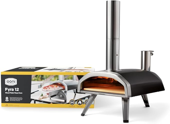 Ooni Fyra 12" Wood Fired Outdoor Pizza Oven - Portable Hard Wood - Black/Silver Like New
