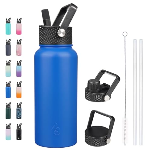 BJPKPK Insulated Water Bottles with Straw Lid, 32oz Metal Large Water Bottle - Like New