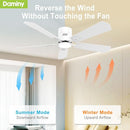 DAMINY 52" 5 Blades Ceiling Fans with Lights Flush Mount 6CCT FJ1026-5 - White - Like New