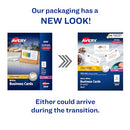 Avery Clean Edge Printable Business Cards with Sure Feed Technology - White - Brand New
