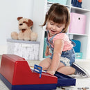 LEARNING RESOURCES PRETEND CALCULATOR, REGISTER, CREDIT CARD, TOY - RED/BLUE - Like New