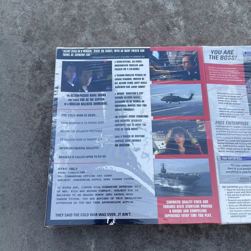 TSUNAMI MEDIA FREE ENTERPRISE & SILENT STEEL PC GAME BIG BOX RARE TSUNAMI 95-96 - Brand New