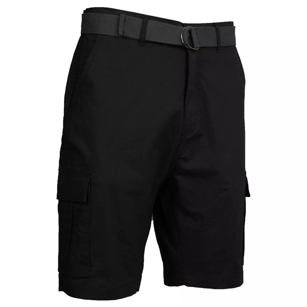 GALAXY BY HARVIC RUGGED TRAIL MEN'S RIPSTOP CARGO SHORTS  BELT - SIZE 36 - BLACK - Brand New