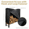 SUNNYDAZE 6' FIREWOOD LOG RACK COVER HEAVY-DUTY PVC CONSTRUCTION - BLACK - Like New