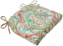 621272 Pillow Perfect Paisley Indoor/Outdoor Chairpad, Reversible, 2 Count - Like New